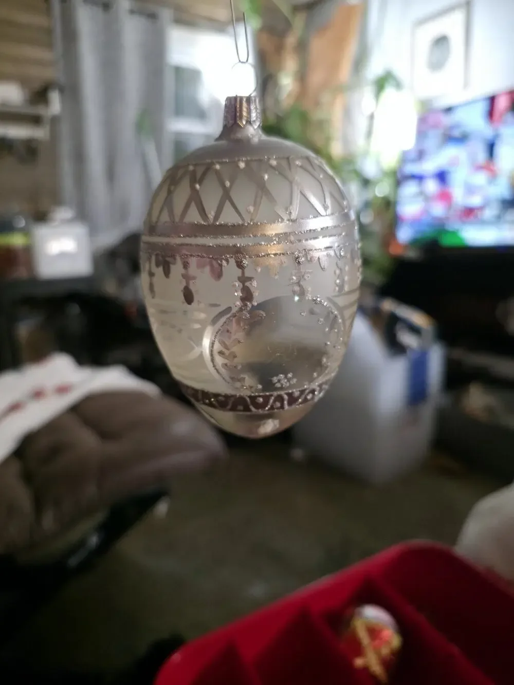Vintage German Glass Christmas Ornament c1930s–40s Frosted Silvered Germany